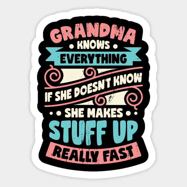 Grandma Knows Everything Sticker by Dolde08